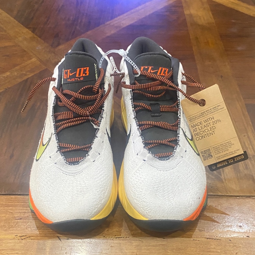 Nike GT-03 Hustle White, Yellow & Orange Athletic Sneakers